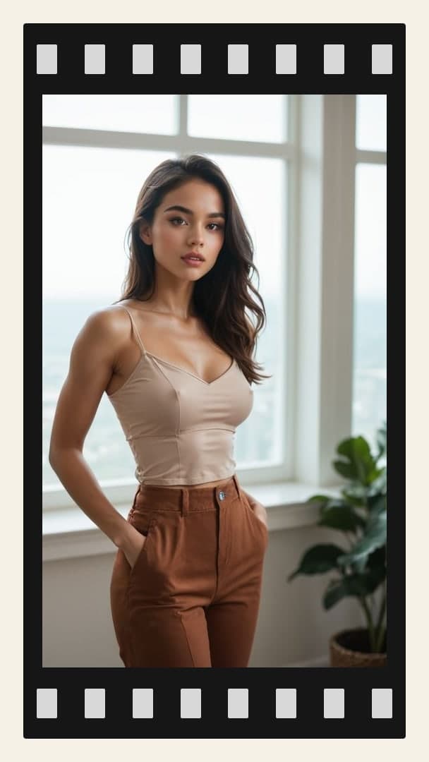 Beige camisole in bright room