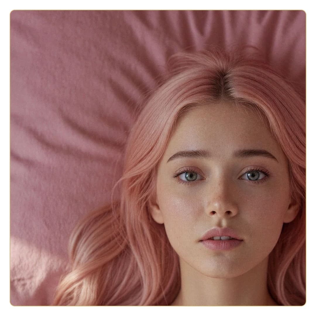 Early 20s pink hair beauty shot