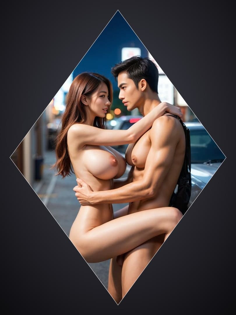 Young adult nude carried on street