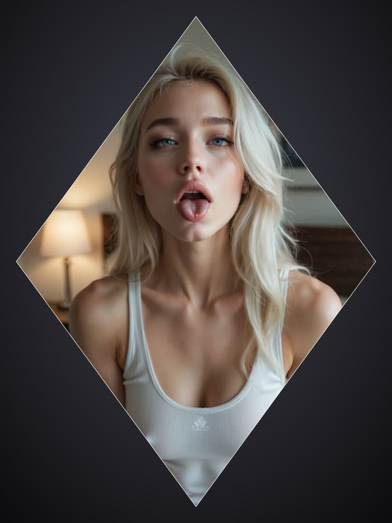 Diamond frame bedroom tank top selfie