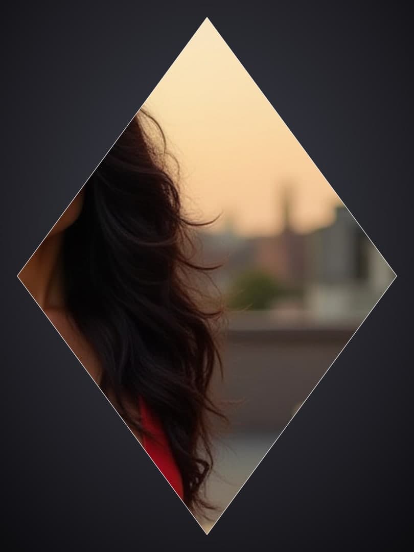 Raven hair glowing at sunset