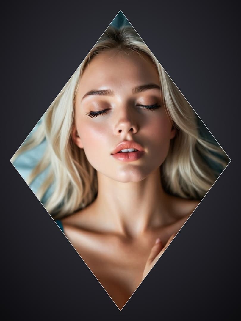 Blonde closeup eyes closed