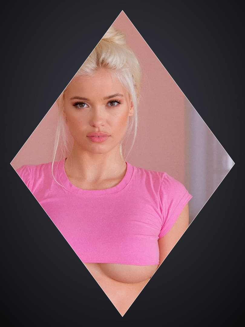 Curvy blonde big natural tits crop top