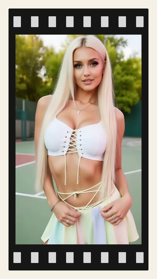 Vertical tennis skirt portrait outdoors