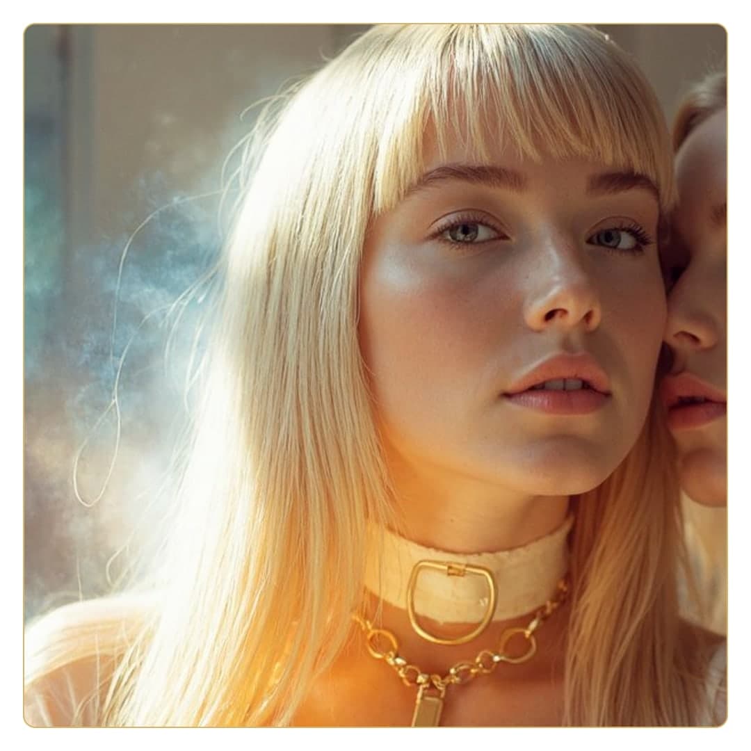 Young adult blonde close-up portrait