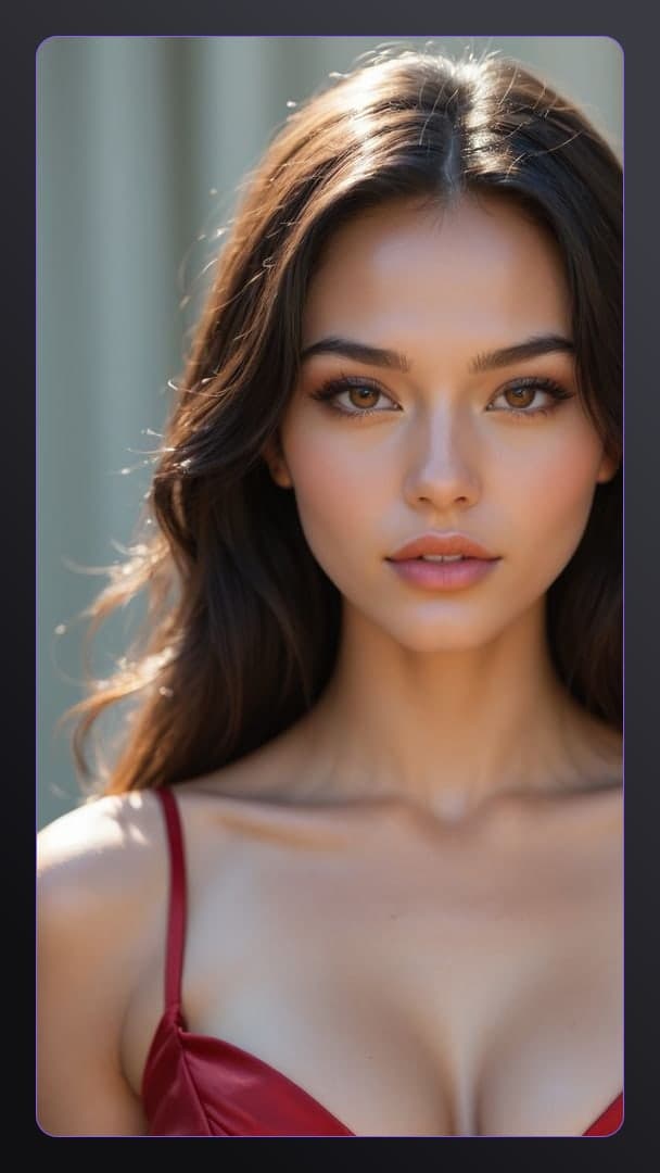 Young adult in red satin