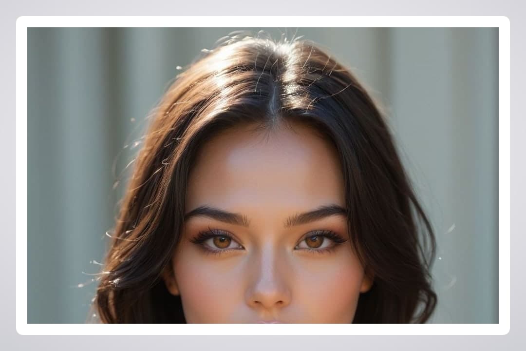 Sunlit close-up face portrait