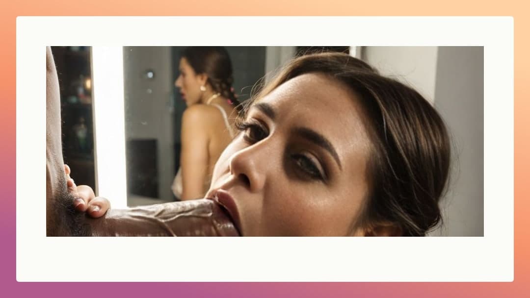 Mid 20s brunette bathroom blowjob