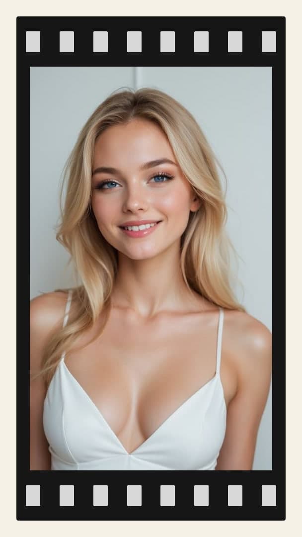College blonde in white camisole