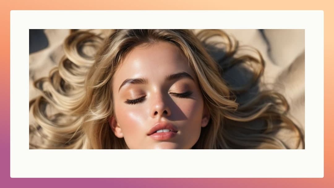 Blonde lying back on sand
