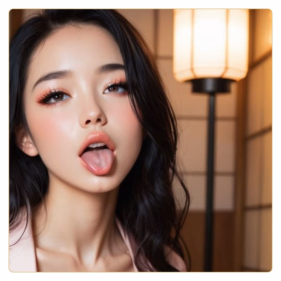 Curvy Japanese cleavage close-up