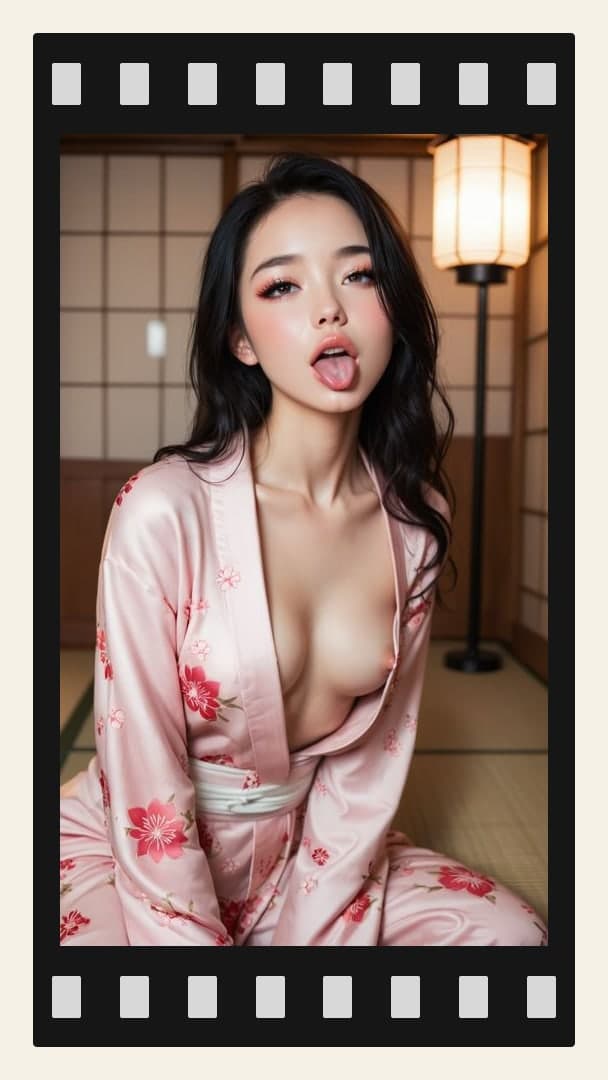 Kimono open on tatami floor