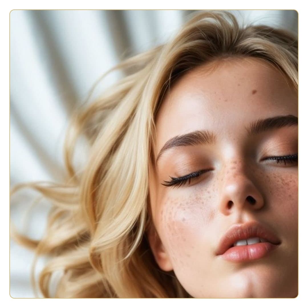 Close-up beauty face in sunlight