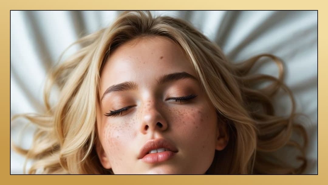 College blonde resting on bed