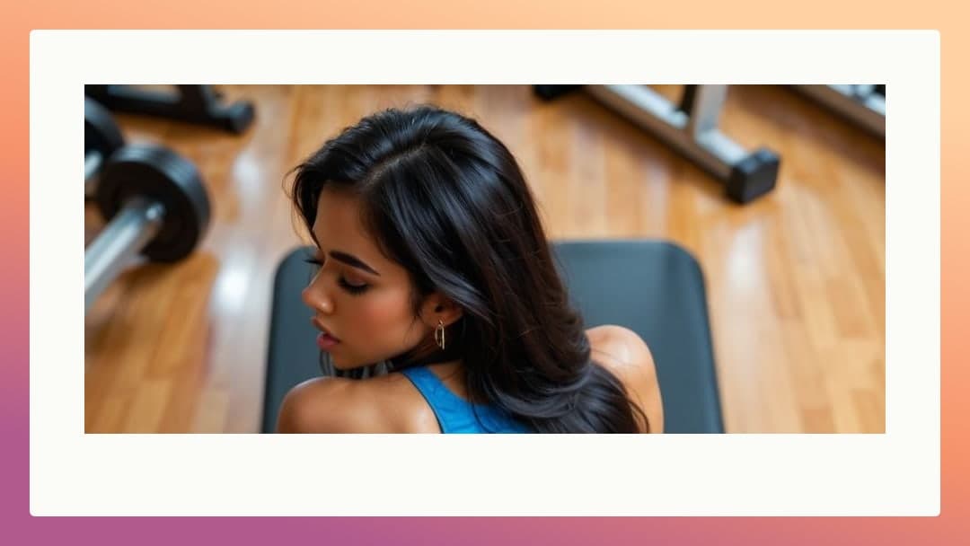 Latina trainer on gym weight bench