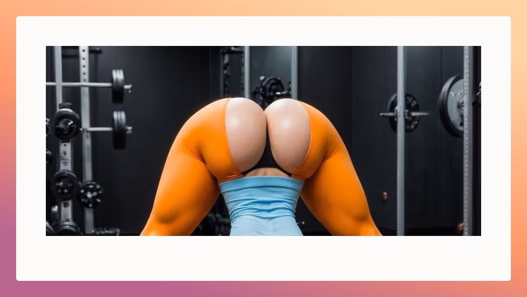 Athletic ass in orange leggings