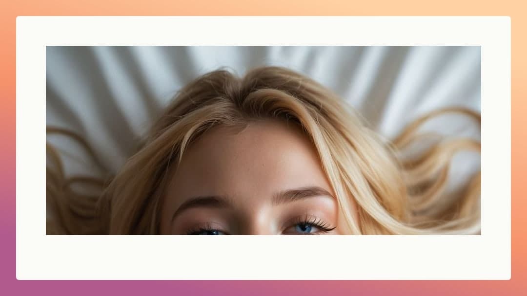 Young adult blonde on white sheets