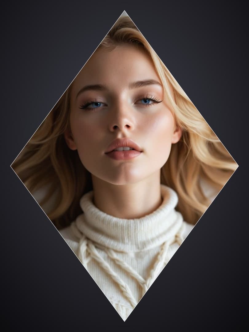 Close-up turtleneck portrait studio