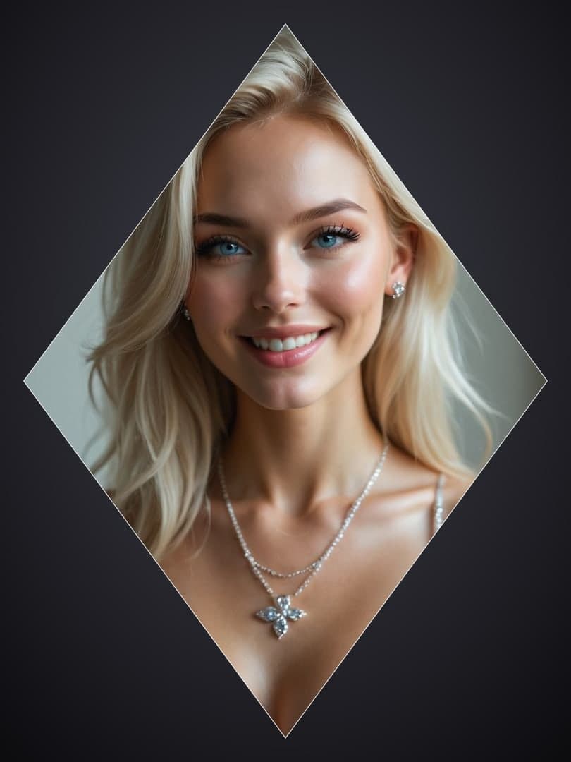 Close-up topless diamond portrait
