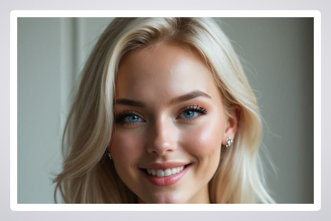 Young adult blonde portrait close up