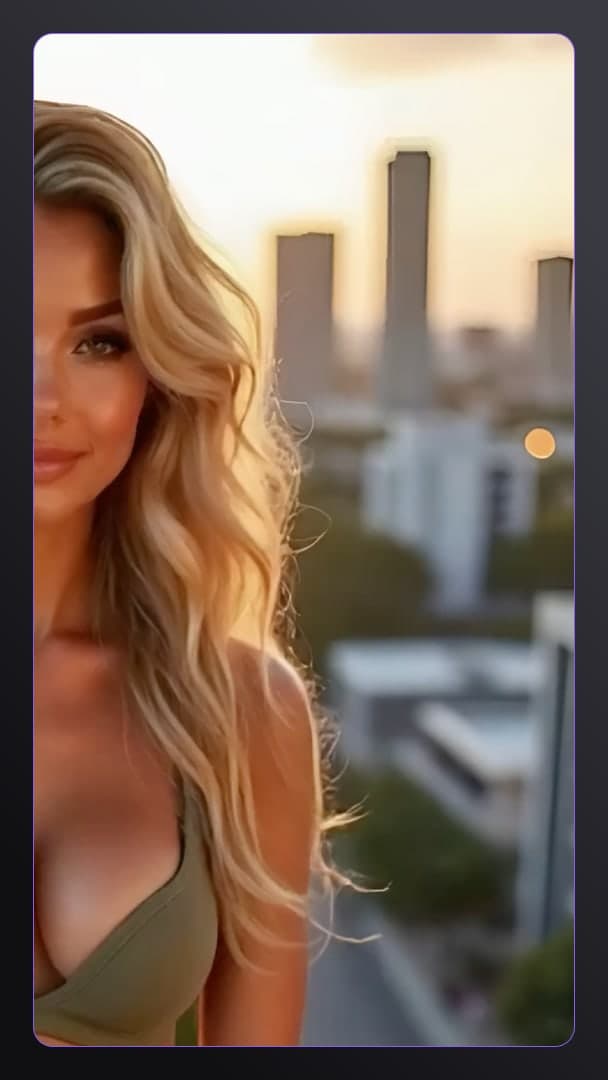 Blonde cleavage selfie at sunset