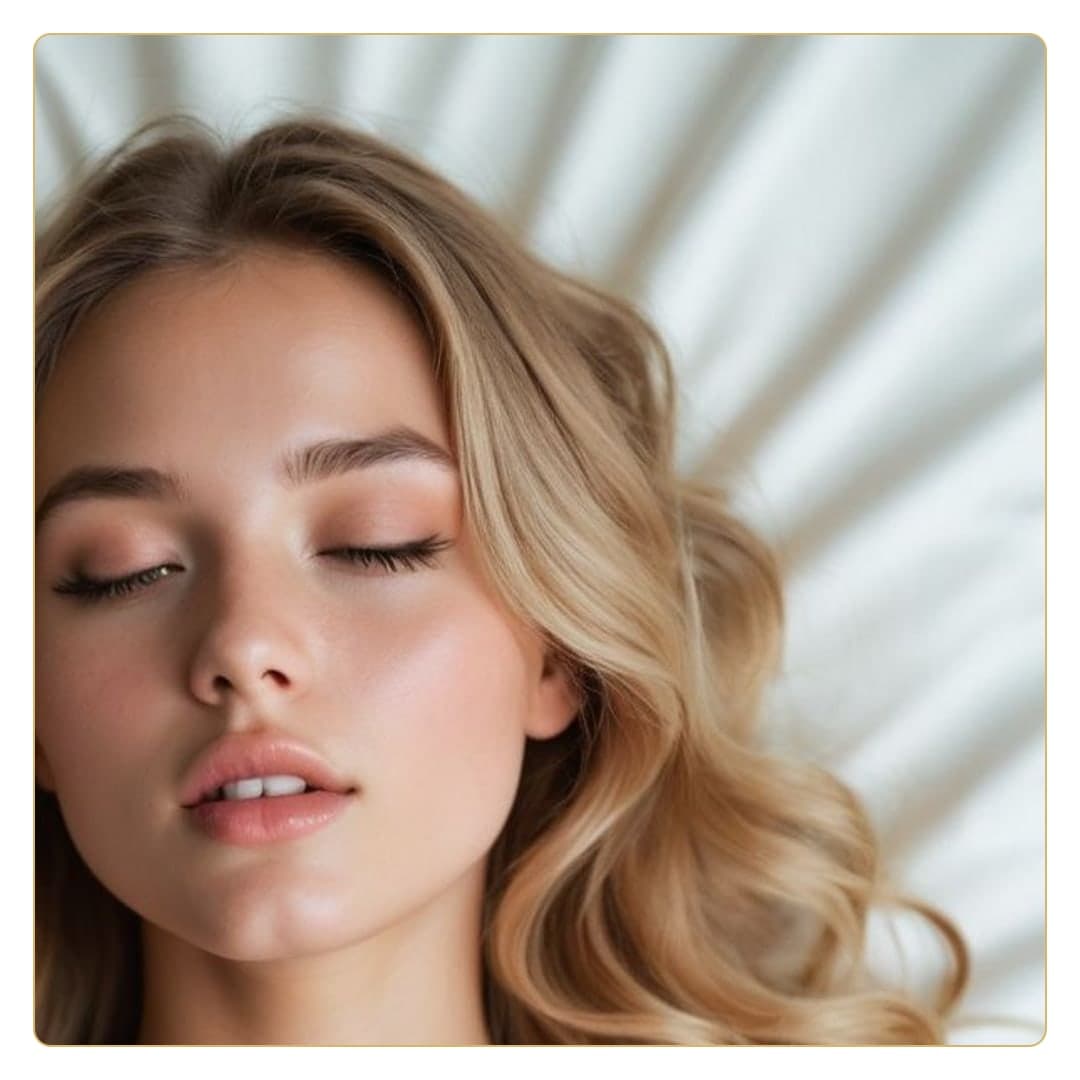 Blonde beauty close-up portrait