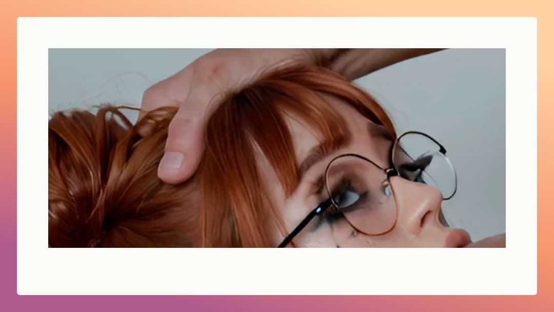 Redhead glasses facefuck POV