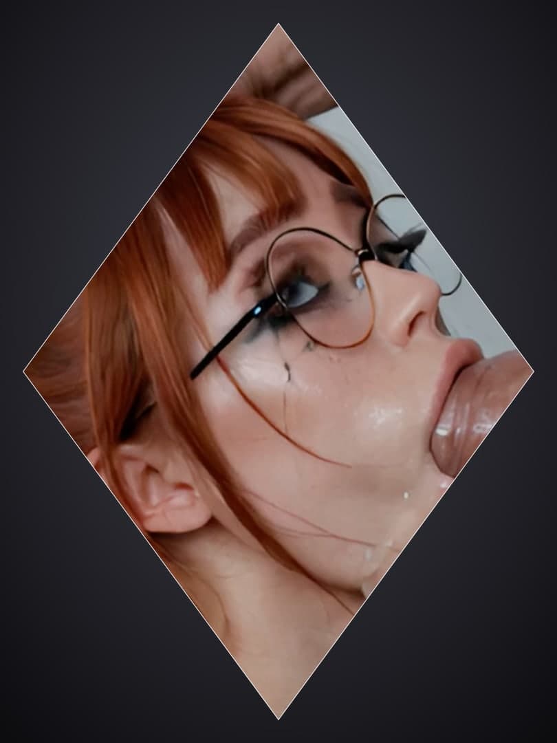 POV cum on redhead face closeup