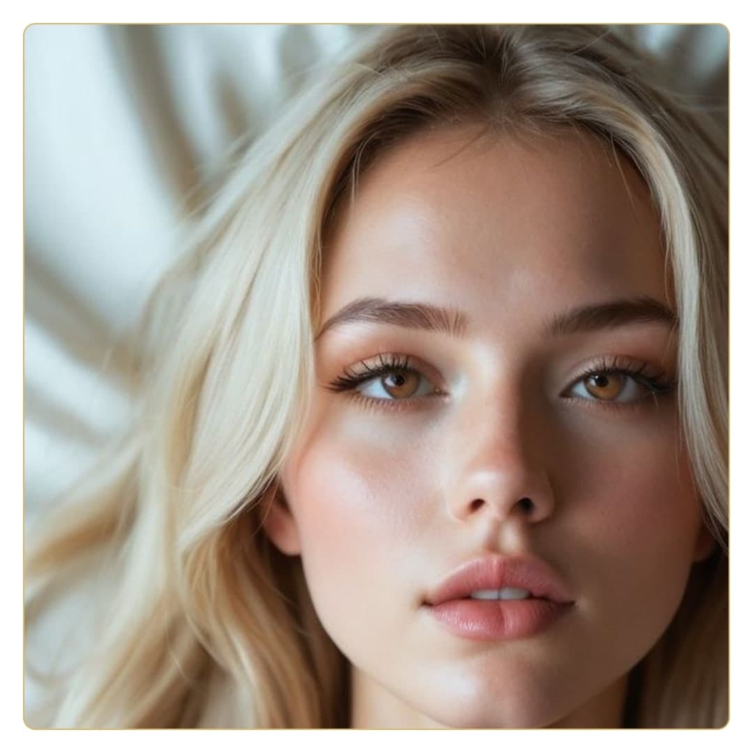Blonde beauty close-up portrait