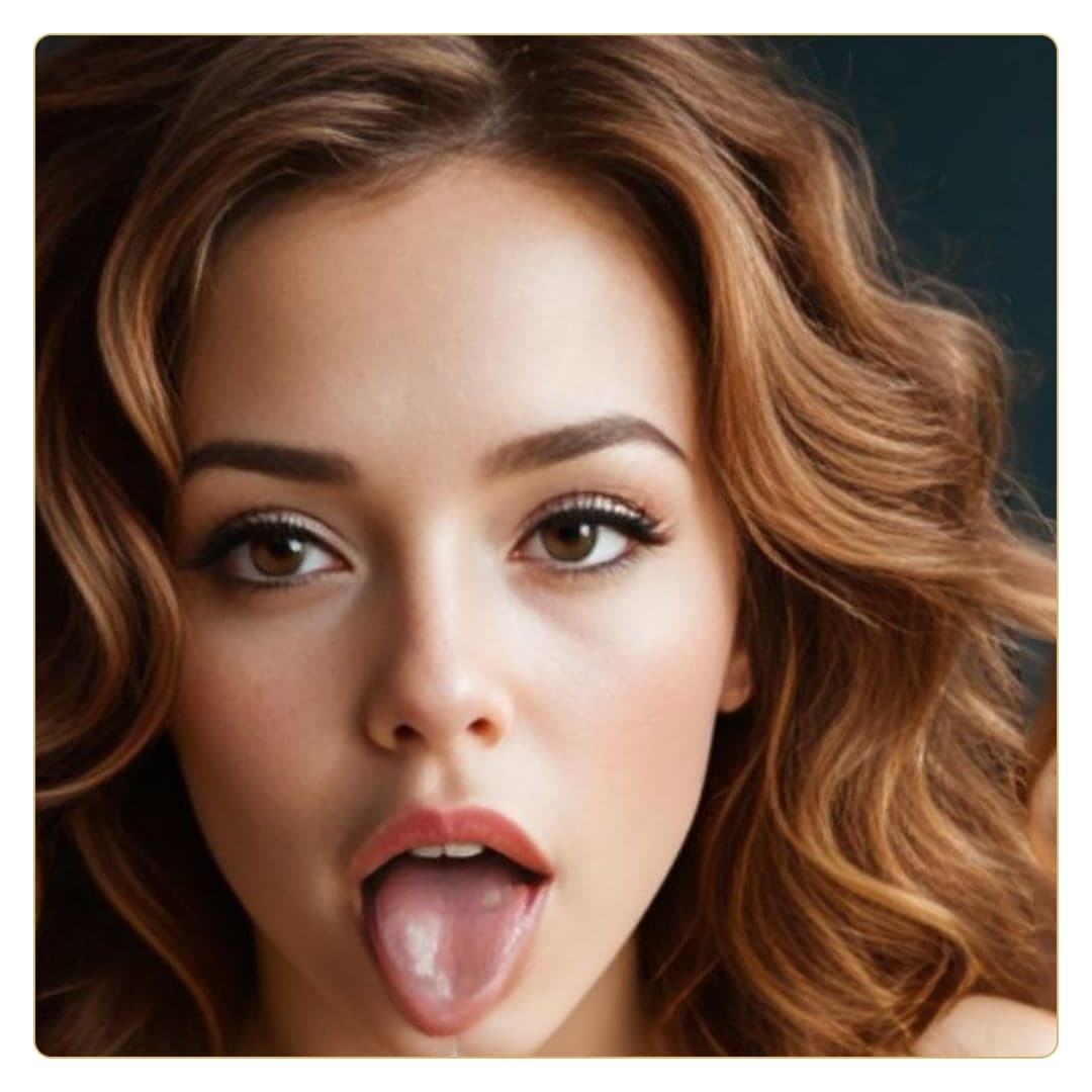 Ahegao tongue out close-up