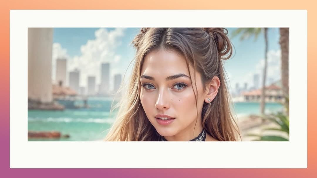 Light brown hair oceanfront portrait