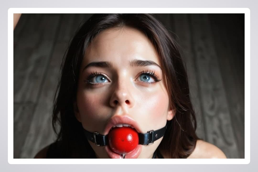 POV red ball gag drool
