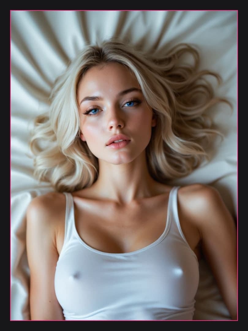 Busty blonde in tight tank top