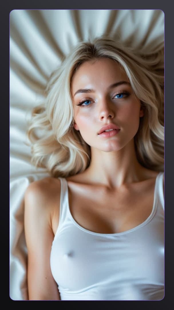 Young blonde in white tank top