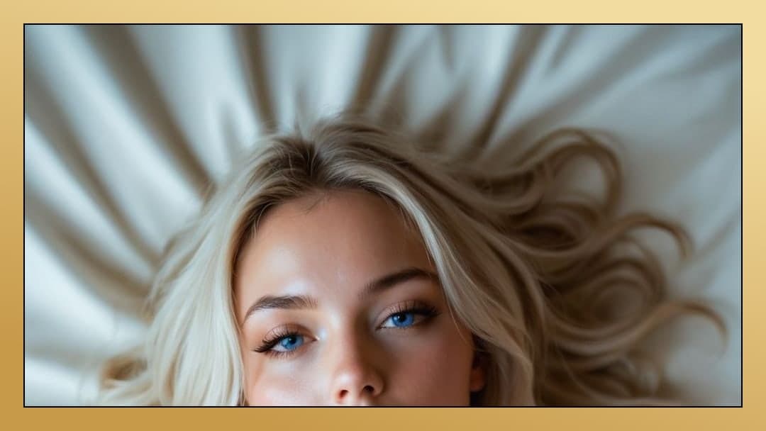 Platinum blonde nude in bed
