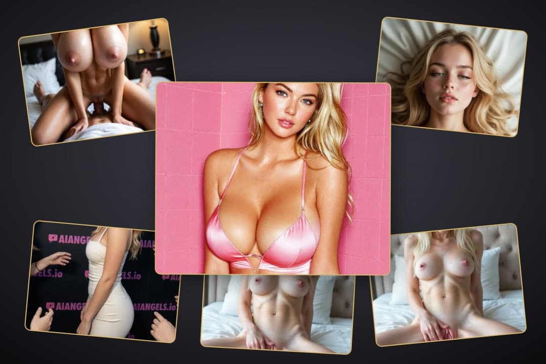 Blonde topless spread on bed