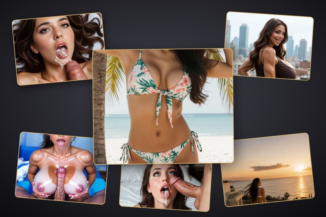 Beach cum on tits collage