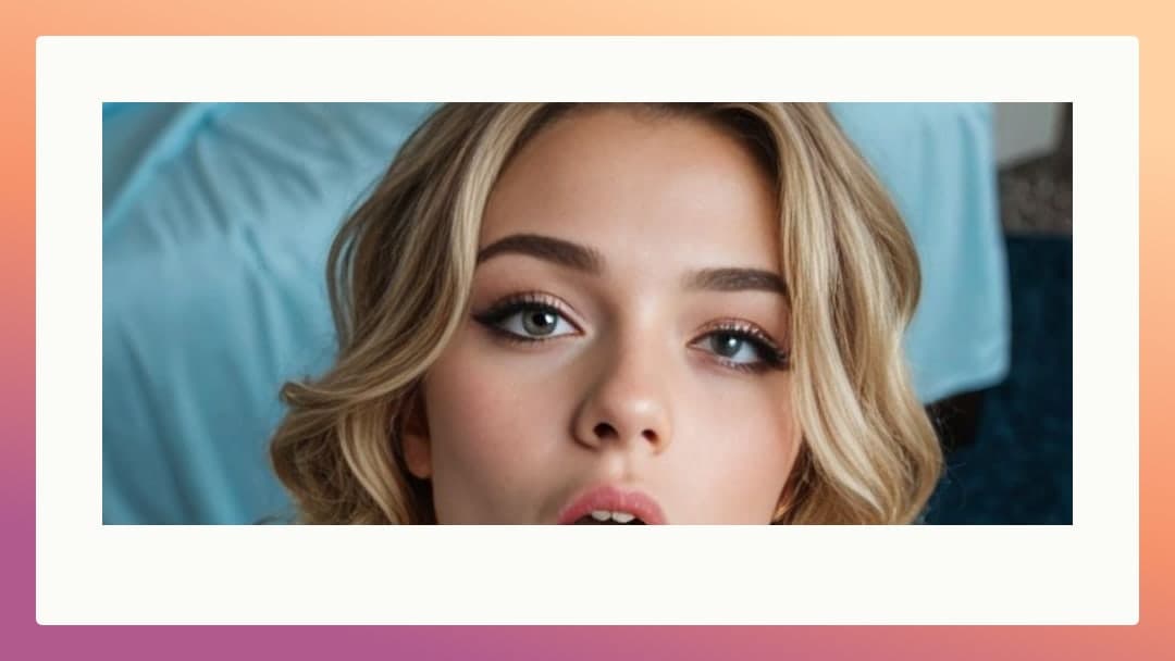 Wavy blonde hazel eyes close-up