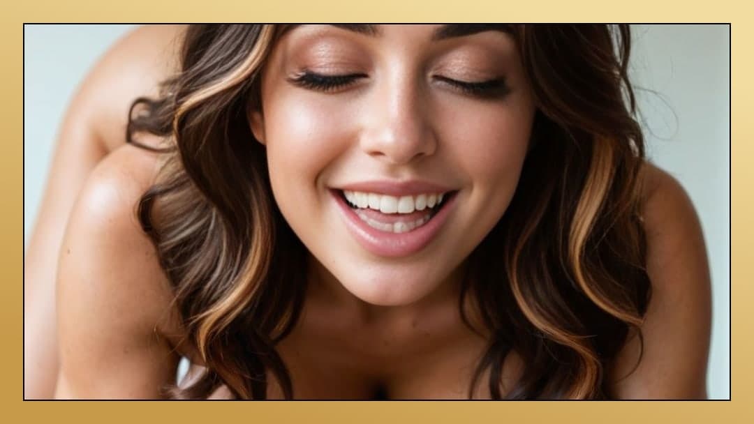 Athletic topless smile close-up