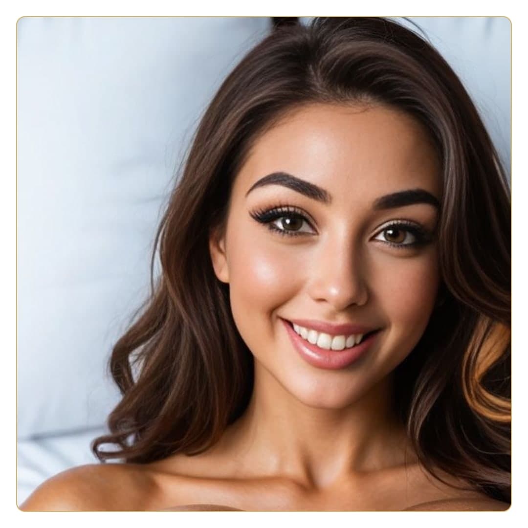 Hazel eyes close-up with smile
