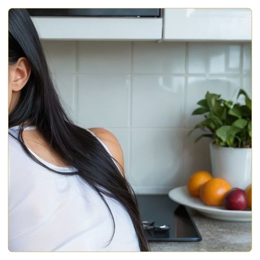 Young adult kitchen portrait
