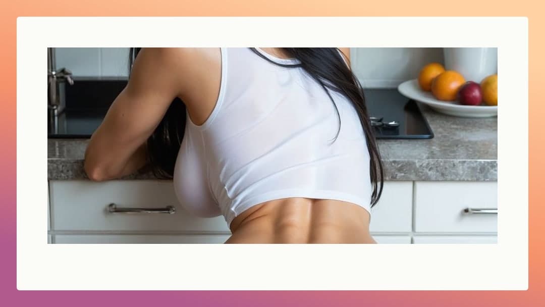 Athletic curves in tight crop top