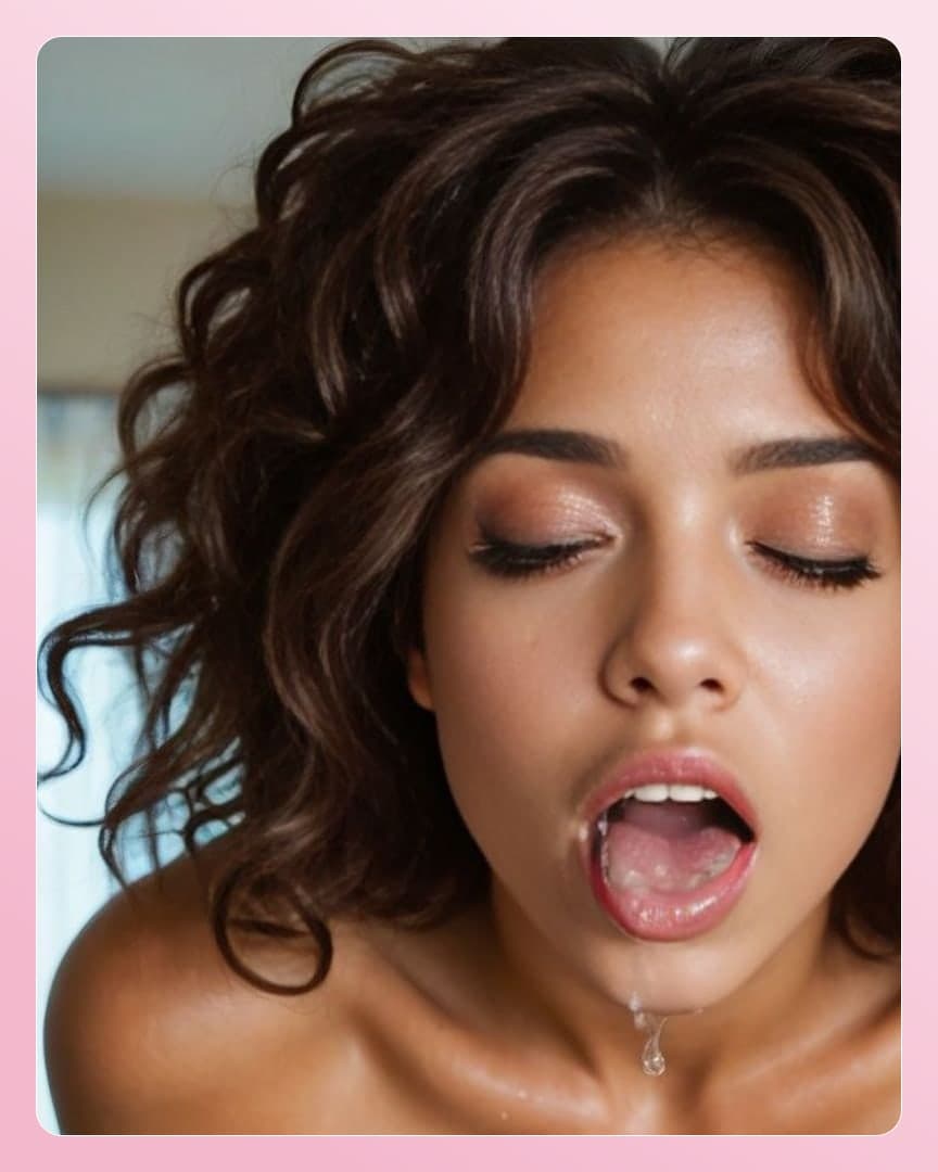 POV cum on tongue close-up
