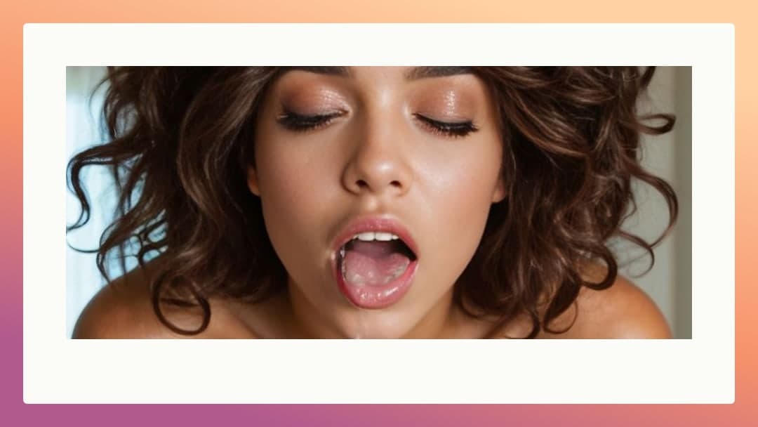 Cum on tongue close-up selfie