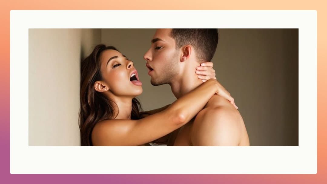Intimate embrace against plain wall