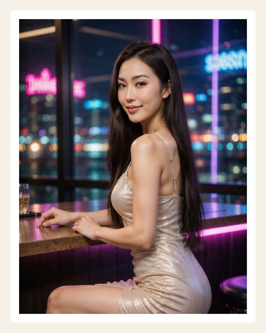 Curvy ass in gold dress