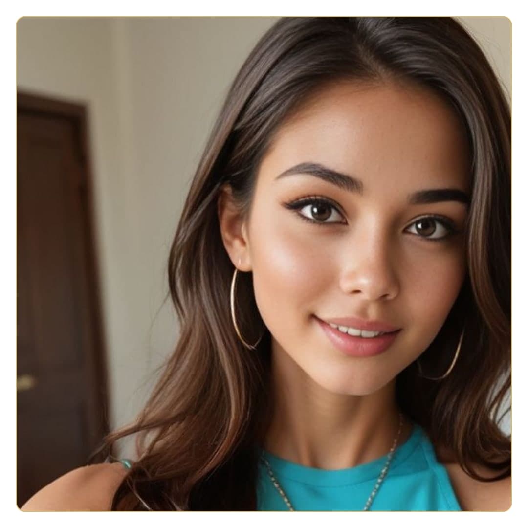 Young Asian model selfie close-up