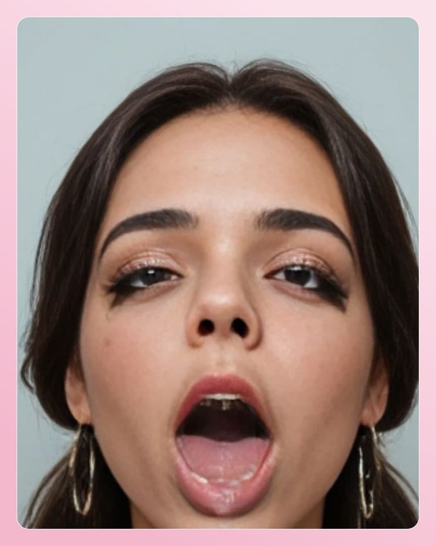 Tongue out close-up selfie