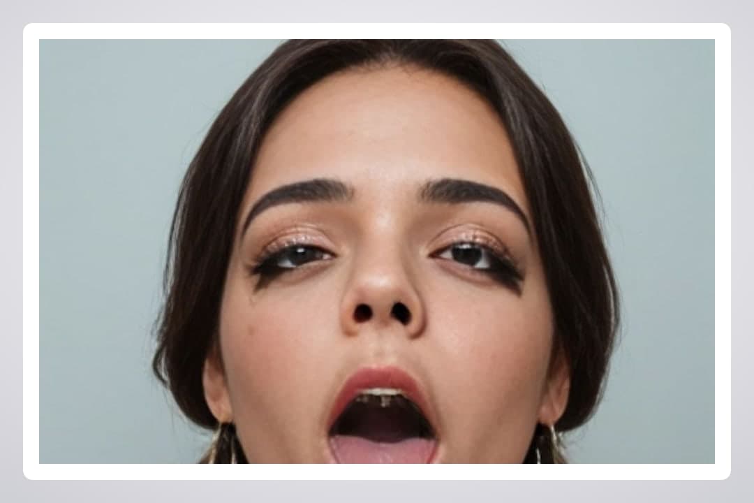 POV ahegao tongue out close-up