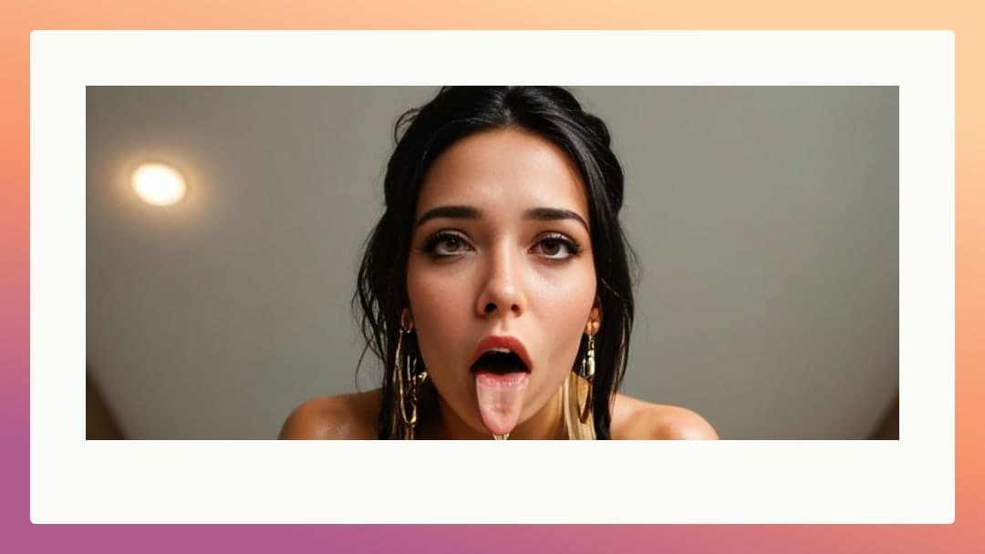 Young adult tongue out POV